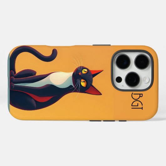 Coques Case-Mate iPhone Curieux chat (Verso (horizontal))