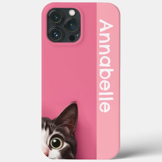 Coques Case-Mate iPhone Curieux Kitty Pink Personnaliser (Verso)