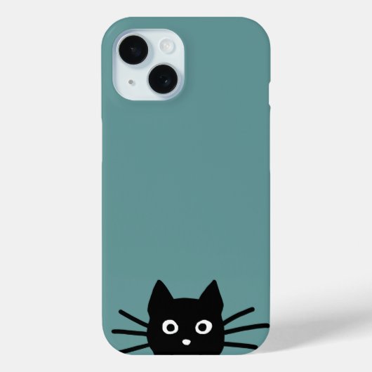 Coques Case-Mate iPhone Curieux Peeking Chat noir | Funny Feline (Verso)