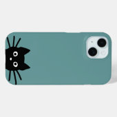 Coques Case-Mate iPhone Curieux Peeking Chat noir | Funny Feline (Verso (horizontal))