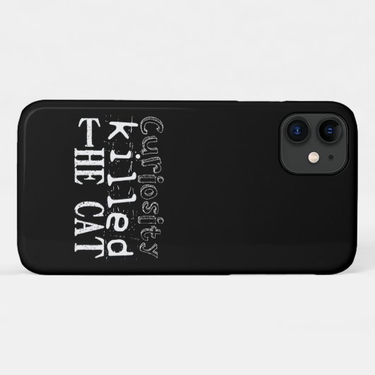 Coques Case-Mate iPhone Curiosity tua le Cat Popular Proverb Black iPC (Dos (Horizontal))