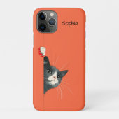 Coques Case-Mate iPhone Curious Cat Peeking (Dos)