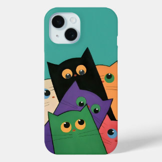 Coque Pour iPhone 15 Curious Cats