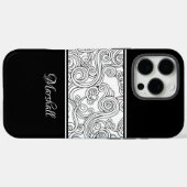 Coques Case-Mate iPhone Curles Design noir et blanc (Verso (horizontal))
