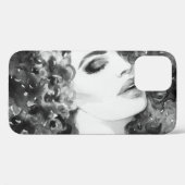 Coques Case-Mate iPhone Curly Grace : Mode Aquarelle Beauté (Verso (horizontal))