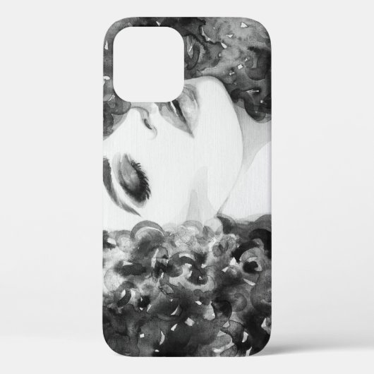 Coques Case-Mate iPhone Curly Grace : Mode Aquarelle Beauté (Verso)