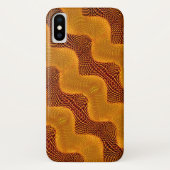 Coques Case-Mate iPhone Curva laranja e pontos dourados sobre fundo (Dos)