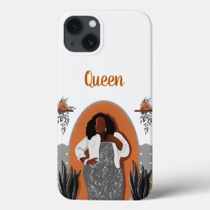 Case-Mate iPhone Case Curvy, Femme noire, Houseplants, Orange & Grey