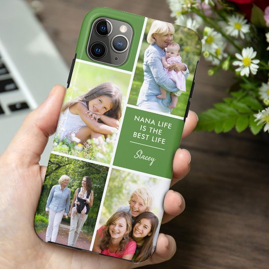 Coques Case-Mate iPhone Custom 4 Photo Nana Life est la meilleure vie vert