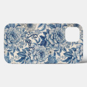 Coques Case-Mate iPhone Custom Elegant Boho Chic Blue Blossom (Verso (horizontal))