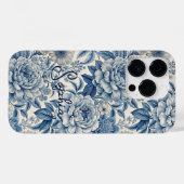 Coques Case-Mate iPhone Custom Elegant Boho Chic Blue Blossom (Verso (horizontal))