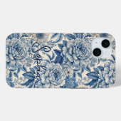 Coques Case-Mate iPhone Custom Elegant Boho Chic Blue Blossom (Verso (horizontal))