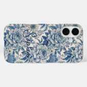 Coques Case-Mate iPhone Custom Elegant Boho Chic Blue Blossom (Verso (horizontal))
