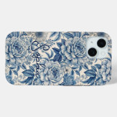 Coques Case-Mate iPhone Custom Elegant Boho Chic Blue Blossom (Verso (horizontal))