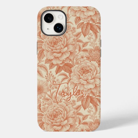 Coques Case-Mate iPhone Custom Elegant Boho Chic Brown Blossom (Verso)
