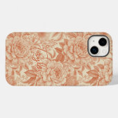 Coques Case-Mate iPhone Custom Elegant Boho Chic Brown Blossom (Verso (horizontal))