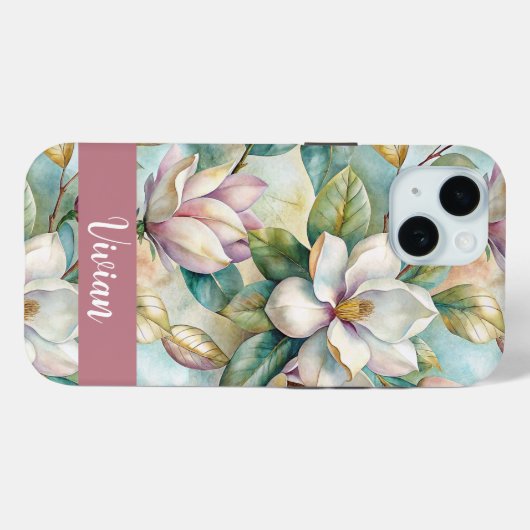 Coques Case-Mate iPhone Custom Elegant Magnolias (Verso (horizontal))
