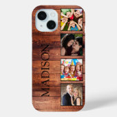 Coques Case-Mate iPhone Custom Family Photo Collage Reclaimed Wood (Verso)