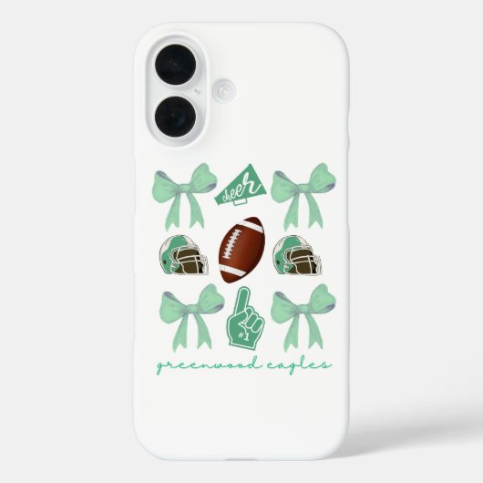 Coques Case-Mate iPhone Custom Football Bow Custom School, (Verso)