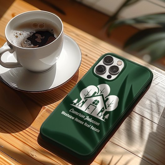 Coques Case-Mate iPhone Custom Green Forest House Real Estate Company