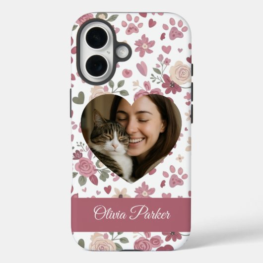 Coques Case-Mate iPhone Custom Heart Photo Cat Lover Phone Case (Verso)