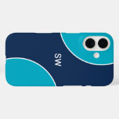 Coques Case-Mate iPhone Custom Modern Blue Minimalist (Verso (horizontal))