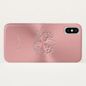 Coques Case-Mate iPhone Custom monogram, rose, Scaly Dragon Heart (Dos (Horizontal))