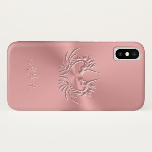 Coques Case-Mate iPhone Custom monogram, rose, Scaly Dragon Heart (Dos (Horizontal))
