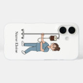 Coques Case-Mate iPhone Custom Name Exhausted Nurse Coffee IV Phone Case (Verso (horizontal))