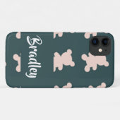 Coques Case-Mate iPhone Custom name pink teddy bear silhouette (Dos (Horizontal))
