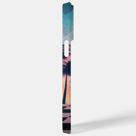 Coques Case-Mate iPhone Custom Name Retro Synthwave Sunset Palm Trees (Verso / Droite)