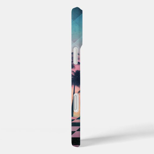 Coques Case-Mate iPhone Custom Name Retro Synthwave Sunset Palm Trees (Verso / Droite)