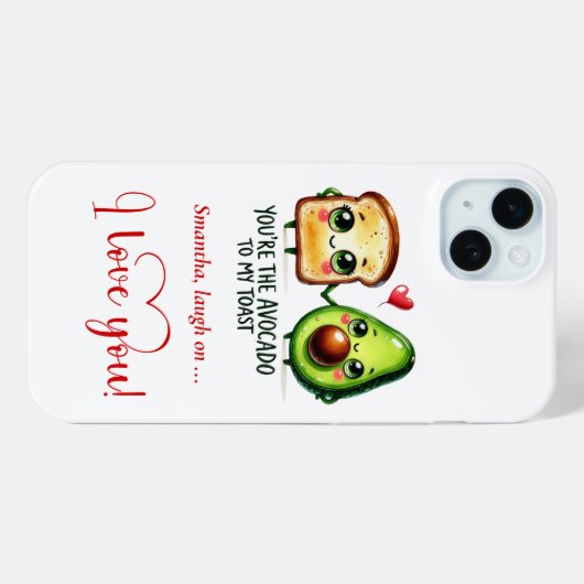 Coques Case-Mate iPhone Custom Name Valentine Phone Case with Funny Food (Verso (horizontal))