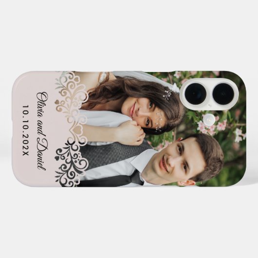 Coques Case-Mate iPhone Custom Photo and Personalized Wedding Gift (Verso (horizontal))