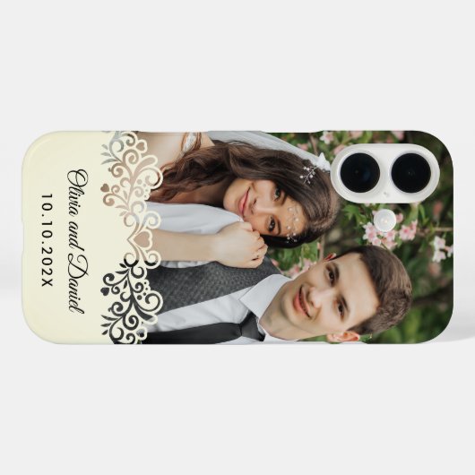 Coques Case-Mate iPhone Custom Photo and Personalized Wedding Gift (Verso (horizontal))