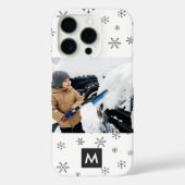 Coques Case-Mate iPhone Custom Photo Christmas Snowflakes Monogram (Verso)