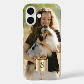 Coques Case-Mate iPhone Custom Photo Gold Frame and Black Monogram (Verso)