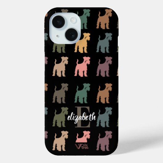 Coques Case-Mate iPhone Custom Schnauzer Retro Name Initial Pet Lover (Verso)