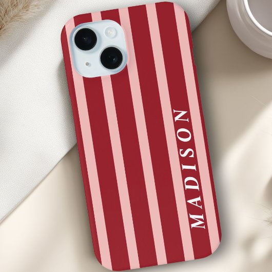Coques Case-Mate iPhone Custom Stripes Pink Red Brown