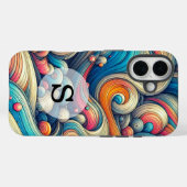 Coques Case-Mate iPhone Custom Template Psychedelic Wavy Print (Verso (horizontal))