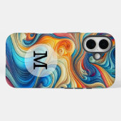 Coques Case-Mate iPhone Custom Template Stylish Wavy Print (Verso (horizontal))