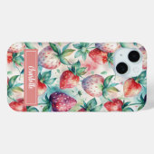 Coques Case-Mate iPhone Custom Watercolor Fresh Strawberries (Verso (horizontal))