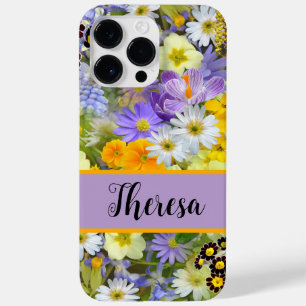 Coque Pour Pour iPhone 14 Pro Max Customisez votre nom Girly Bright Flowered