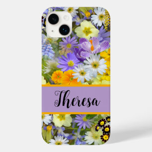 Coque Pour iPhone 14 Plus Customisez votre nom Girly Bright Flowered