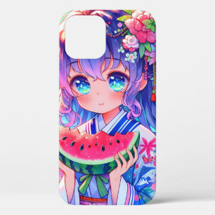 Case-Mate iPhone Case Cute Anime Girl Manger Watermelon sur une journée 
