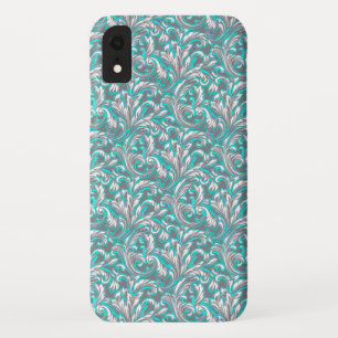Case-Mate iPhone Case Cute aqua gris transparent motif floral