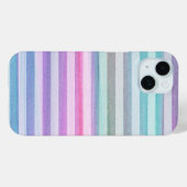 Coques Case-Mate iPhone Cute Aqua Purple Stripes Aquarelle Motif (Verso (horizontal))