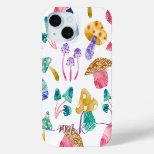Coque Pour iPhone 15 Cute Aquarelle Champignons