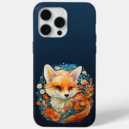 Coques Case-Mate iPhone Cute Baby Fox avec des fleurs Papier Coupe (Verso)