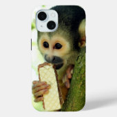 Coques Case-Mate iPhone Cute Baby Squerrl Monkey Eating a Wafer Biscuit (Verso)